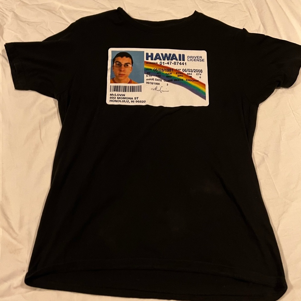 McLovin, Superbad Tshirt, size large, never worn!